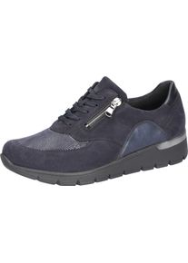 Waldläufer WALDLÄUFER Damen Schnürschuh "K-RAMONA", Gr. 6, blau, Veloursleder, Textil, Nubukleder, unifarben, sportlich, Schuhe, Komfortschuh, Bequemschuh