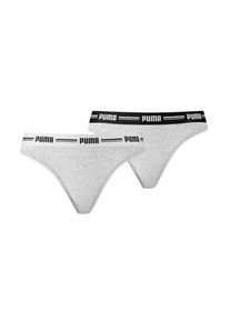 Puma Damen String "Puma WOMEN STRING 2P", Gr. XS, grau, Single Jersey, Obermaterial: 57% Baumwolle, 38% Modal, 5% Elasthan, Unterhosen, Mit