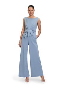 Vera Mont Damen Overall "Vera Mont Jumpsuit mit weitem Bein", blau, elegant, Gr. 46, Cru00eape, Obermaterial: 95% Polyester, 5% Elasthan. Futter: