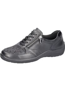 Waldläufer WALDLÄUFER Damen Schnürschuh "HESNA-Soft", Gr. 5,5, schwarz, Nappaleder, Lackleder, Textil, unifarben, klassisch, Schuhe, Bequemschuh, Halbschuh,