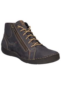 Josef Seibel Damen Schnürstiefelette "Fergey 67", Gr. 39, grau, Leder, casual, Schuhe, Schnürstiefel, Winterstiefel, Bequemschuh mit Reißverschluss