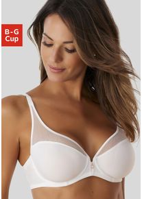 Lascana Damen Bügel-BH, Gr. 100, beige, Microtouch, Obermaterial: 48% Polyamid, 40% Polyester, 12% Elasthan, elegant, BHs, mit dezent transparentem