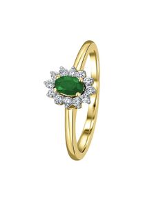 ONE ELEMENT Damen Diamantring "0,15 ct Diamant Brillant Smaragd Ring aus 585 Gelbgold", 55,mit Diamant, Gelbgold 585-Diamanten, gold, Gelbgold 585,