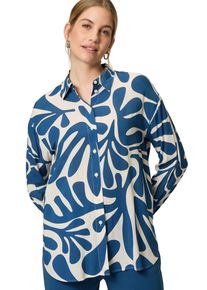 Zero Damen Schlupfbluse "Zero Oversized-Bluse mit Blattmuster", blau, casual, Gr. 34, bedruckt, Web, Obermaterial: 100% Viskose. Ärmelfutter: ohne