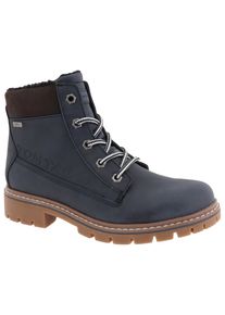 Tom Tailor Damen Schnürboots, Gr. 36, blau, Lederimitat, sportlich, Schuhe, mit gepolstertem Schaftrand; Komfortweite G