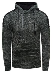 Rusty Neal Herren Kapuzensweatshirt "Knitwear", blau, casual, Gr. M, unifarben, 70% Polyacryl, 30% Baumwolle, Sweatshirts, mit praktischem