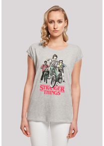 F4NT4STIC Damen T-Shirt "Stranger Things Retro Bikers", grau, casual, Gr. 5XL, Obermaterial: 100% Baumwolle, Shirts, Premium Qualität
