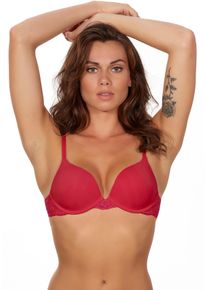 After Eden Damen Push-up-BH "TESS", Gr. 75, rot, Obermaterial: 75% Nylon, 13% Elasthan, 12% Polyamid, unifarben, feminin, BHs, mit zarter
