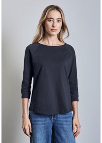 Street One Damen 3/4-Arm-Shirt, blau, casual, Gr. 36, unifarben, Web, 100% Baumwolle, Shirts, aus reiner Baumwolle
