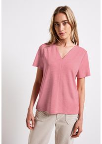 Street One Damen T-Shirtblush peach, casual, Gr. 36, unifarben, Stoff, 80% Polyester, 20% Viskose, Shirts, mit V-Ausschnitt