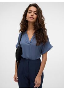 Véro Moda VERO MODA Damen Shirtbluse "VMBEAUTY SS TOP GA NOOS", blau, modisch, Gr. XS, unifarben, Web, Obermaterial: 100% Viskose, Blusen