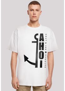 F4NT4STIC Herren T-Shirt "Ahoi Anker Knut & Jan Hamburg", weiß, casual, Gr. S, Obermaterial: 100% Baumwolle, Shirts, Print