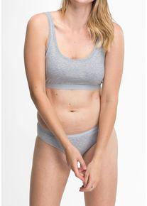 Speidel Damen Bustier, Gr. 42, grau, Obermaterial: 92% Baumwolle, 8% Elasthan, unifarben, casual, BHs, keine störenden Seitennähte
