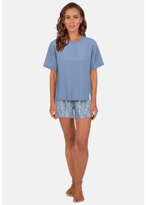 Tom Tailor Damen Shorty "Westport", Gr. 40, blau, Single Jersey, Obermaterial: 95% Viskose, 5% Elasthan, casual, Homewear-Sets