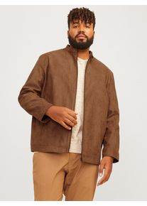 Jack & Jones PlusSize Herren Lederimitatjacke "JJEDYLAN CLEAN JACKET NOOS PLS", braun, modisch, Gr. XXXL, JACK & JONES PLUSSIZE, unifarben, Web, Obermaterial: 100%