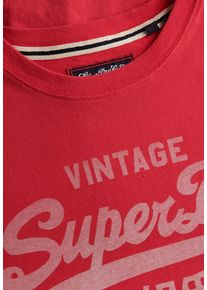 Superdry Herren Rundhalsshirt "VL CLASSIC TEE"indiana rot, modisch, Gr. S, bedruckt, Single Jersey, Obermaterial: 100% Baumwolle, Shirts