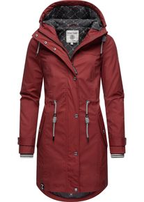 PEAK TIME Damen Regenjacke "L60042", rot, modisch, Gr. 5XL, Obermaterial: 100% Polyurethan, Futter 1: 100% Polyester, Futter 2: 60% Baumwolle, 40%
