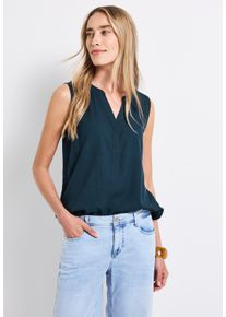 Street One Damen Blusentop, blau, casual, Gr. 44, unifarben, Stoff, 100% Viskose, Blusen