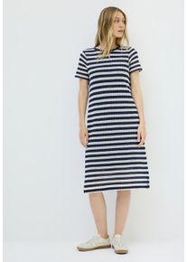 Cecil Damen Sommerkleidurban navy blau, casual, Gr. M, gestreift, Web, Obermaterial: 60% Baumwolle, 40% Polyester; Unterkleid: 65% Polyester, 35%