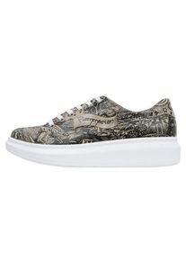 DOGO Damen Plateausneaker "Myra Low-Top Sneaker Bear With A Balloon Damen Sneaker", Gr. 36, grau, Lederimitat, Schuhe, Vegan