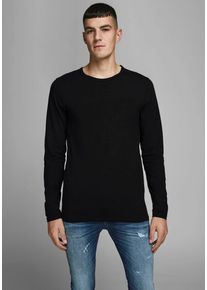 Jack & Jones JACK & JONES Herren Longsleeve "BASIC TEE", schwarz, modisch, Gr. L, Jersey, Obermaterial: 100% Baumwolle, Shirts