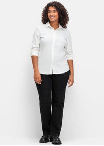 sheego Große Größen Gerade Jeans mit Bodyforming-Effekt, black denim, Größe 112 - Damen