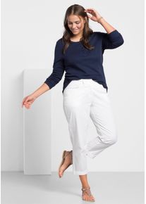 sheego Große Größen 7/8-Hose in schmaler Form, weiß, Größe 44 - Damen