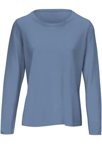 include - Rundhals-Pullover aus Schurwolle und Kaschmir, blau, Gr. 36 / S - Schurwolle