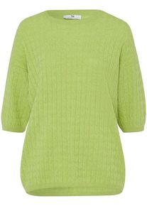 Peter Hahn - Rundhals-Pullover, grün, Gr. 36 / S - Schurwolle