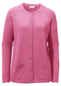 Peter Hahn - Strickjacke aus 100%Schurwolle Pure Tasmanian Wool, rosé, Gr. 36 / S - Schurwolle