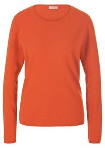 include - Rundhals-Pullover aus Schurwolle und Kaschmir, orange, Gr. 36 / S - Schurwolle