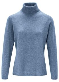 include - Rollkragen-Pullover aus Schurwolle und Kaschmir, blau, Gr. 36 / S - Schurwolle