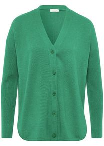 include - Strickjacke aus Schurwolle und Kaschmir, grün, Gr. 36 / S - Schurwolle