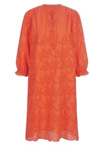 Marcel Ostertag - Kleid mit V-Öffnung am Ausschnitt, orange, Gr. 36 / S - Baumwolle