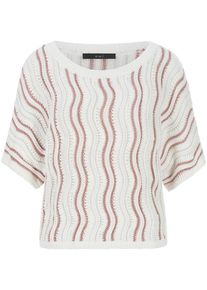 Oui - Rundhals-Pullover, weiss, Gr. 40 / M - Baumwolle