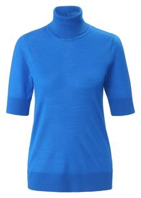 Peter Hahn - Rollkragen-Pullover, blau, Gr. 36 / S - Schurwolle