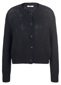 Peter Hahn - Strickjacke mit überschnittener Schulter, schwarz, Gr. 36 / S - Wolle