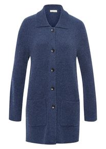 include - Long-Strickjacke, blau, Gr. 36 / S - Schurwolle