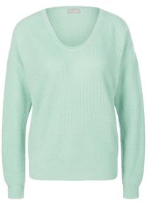 include - Rundhals-Pullover aus Seide und Kaschmir, grün, Gr. 36 / S - Seide