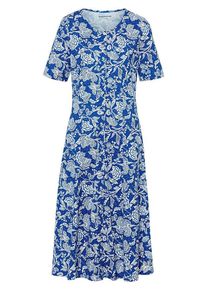 Green Cotton - Jersey-Kleid Olga, blau, Gr. 36 / S - Baumwolle