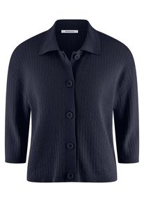 Peter Hahn - Strickjacke mit 3/4-Arm, blau, Gr. 36 / S - Baumwolle
