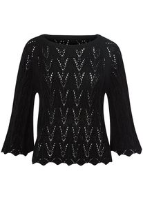 Peter Hahn - Rundhals-Pullover, schwarz, Gr. 38 / S - Baumwolle