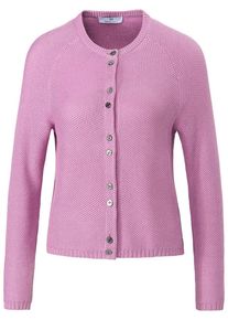 Peter Hahn - Strickjacke aus 100% SUPIMA®-Baumwolle, lila, Gr. 36 / S - Baumwolle