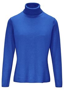 include - Rollkragen-Pullover aus Schurwolle und Kaschmir, blau, Gr. 36 / S - Schurwolle