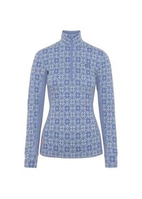 Merinounterwäsche KARI TRAA Rose Half-Zip Damen (Gr S |grau/lila)
