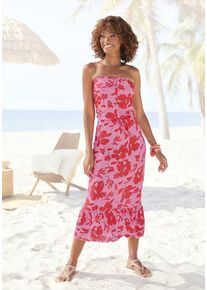 Lascana Midikleid mehrfarbig Gr. 36 für Damen. Figurbetont. Nachhaltig.