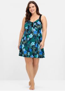sheego Große Größen Badekleid mit Shaping-Effekt, tiefblau-bedruckt, Größe 50E - Damen