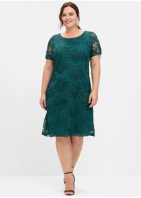 sheego Große Größen Cocktailkleid mit Zierborten, petrol, Größe 52 - Damen