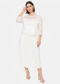 sheego Große Größen Chiffonrock in leichter A-Linie, offwhite, Größe 48 - Damen