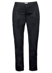 sheego Große Größen Chinohose mit Bundfalten, schwarz, Größe 42 - Damen